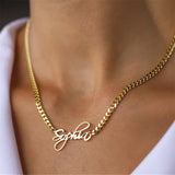 Custom Name Necklace Pendant with Cuban Chain for Women Men