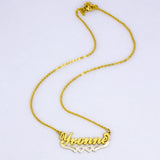 Personalized Name Necklace Double Heart Stainless Steel Women Jewelry