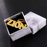 Stainless Steel Name Necklace Big Nameplate Pendant Gift