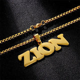 Stainless Steel Name Necklace Big Nameplate Pendant Gift