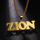 Stainless Steel Name Necklace Big Nameplate Pendant Gift