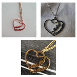 Personalized Name Necklace Stainless Steel Choker Double Heart Necklaces