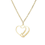 Personalized Name Necklace Stainless Steel Choker Double Heart Necklaces