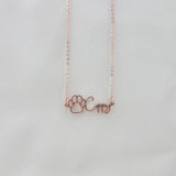 Personalized Name Necklace Dog Paw Necklace Initial Bone Pet Charm Jewelry