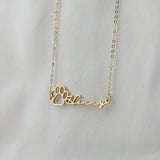 Personalized Name Necklace Dog Paw Necklace Initial Bone Pet Charm Jewelry