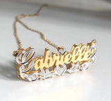 Personalized Name Necklace For Women 3D Nameplate 18K Pendant Necklaces