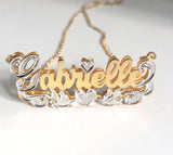 Personalized Name Necklace For Women 3D Nameplate 18K Pendant Necklaces
