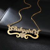 Personalized Name Necklace Stainless Steel Letter Crystal Butterfly Choker
