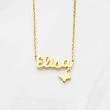 Custom Name Necklace Stainless Steel Star Butterfly