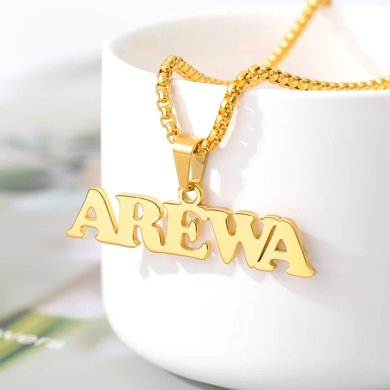 Personalized Name Necklace For Women Stainless Steel Signature Necklace