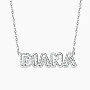 Personalized Name Necklace Plated Nameplate Cubic Zirconia Letter Necklace