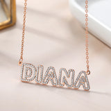 Personalized Name Necklace Plated Nameplate Cubic Zirconia Letter Necklace