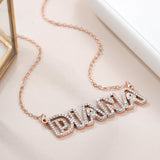 Personalized Name Necklace Plated Nameplate Cubic Zirconia Letter Necklace