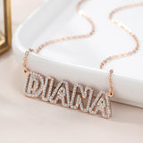 Personalized Name Necklace Plated Nameplate Cubic Zirconia Letter Necklace