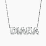 Personalized Name Necklace Plated Nameplate Cubic Zirconia Letter Necklace