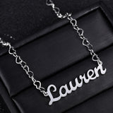 Personalized Name Necklace Name Nameplate Pendant Heart Chain Jewelry For Women