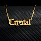 Personalized Old English Nameplate Necklace Stainless Steel Pendant Chain