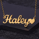Custom Name Necklace Stainless Steel Cursive Nameplate Pendant