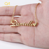 Custom Name Necklace Stainless Steel Cursive Nameplate Pendant