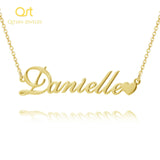 Custom Name Necklace Stainless Steel Cursive Nameplate Pendant