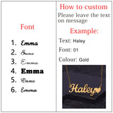 Custom Name Necklace Stainless Steel Cursive Nameplate Pendant