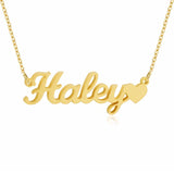 Custom Name Necklace Stainless Steel Cursive Nameplate Pendant