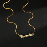 Personalized Name Necklace Stainless Steel Blade Box Chain Pendant Necklace
