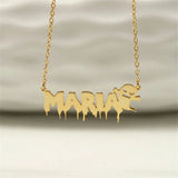 Personalized Gothic Name Necklace with Ghost for Women