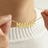 Personalized Gothic Name Necklace with Ghost for Women