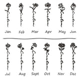 Personalized Name Necklace Stainless Steel Month Flower Choker Pendant