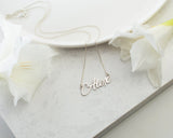 Personalized Stainless Steel Name Necklace, Dainty Silver Name Plate Necklace