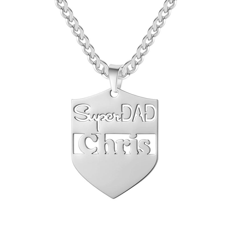 Personalized Name Necklace Stainless Steel for Father's Gift