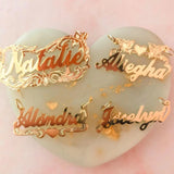 Personalized Name Necklace With Heart For Women Letter Nameplate