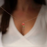 Personalized Name Necklace Birth Flower Pendant Chocker Jewelry