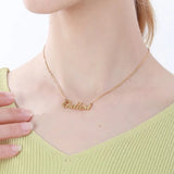 Personalized Butterfly Name Necklace Choker Chain Stainless Steel Women Gift