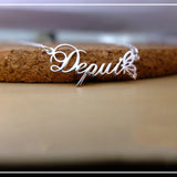 Butterfly Name Necklace Stainless Steel Cursive Nameplate