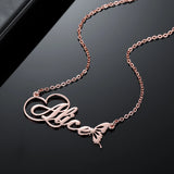 Custom Butterfly Name Necklace Stainless Steel Letter Nameplate Necklaces
