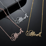Custom Butterfly Name Necklace Stainless Steel Letter Nameplate Necklaces