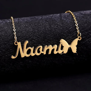 Personalized Butterfly Name Necklace for Birthday Gift