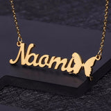 Personalized Butterfly Name Necklace for Birthday Gift