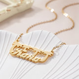 Custom Coconut Tree Name Necklace Double Plated Nameplate Pendant