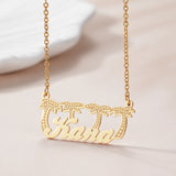 Custom Coconut Tree Name Necklace Double Plated Nameplate Pendant