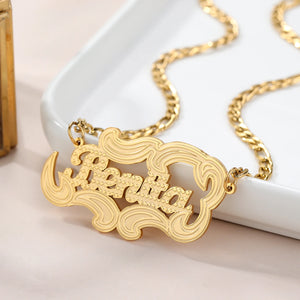 Custom Name Necklace Cuban Chain Plated Nameplate Pendant