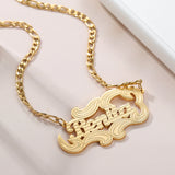 Custom Name Necklace Cuban Chain Plated Nameplate Pendant