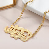 Custom Name Necklace Cuban Chain Plated Nameplate Pendant