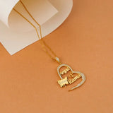 Personalized Name Necklace With Heart And Butterfly Engrave Names And Date