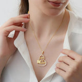 Personalized Name Necklace With Heart And Butterfly Engrave Names And Date