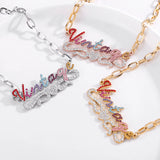 Heart Charm Name Pendant Necklace Stainless Steel Jewelry