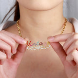 Heart Charm Name Pendant Necklace Stainless Steel Jewelry