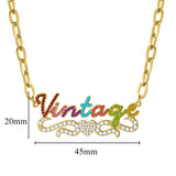 Heart Charm Name Pendant Necklace Stainless Steel Jewelry
